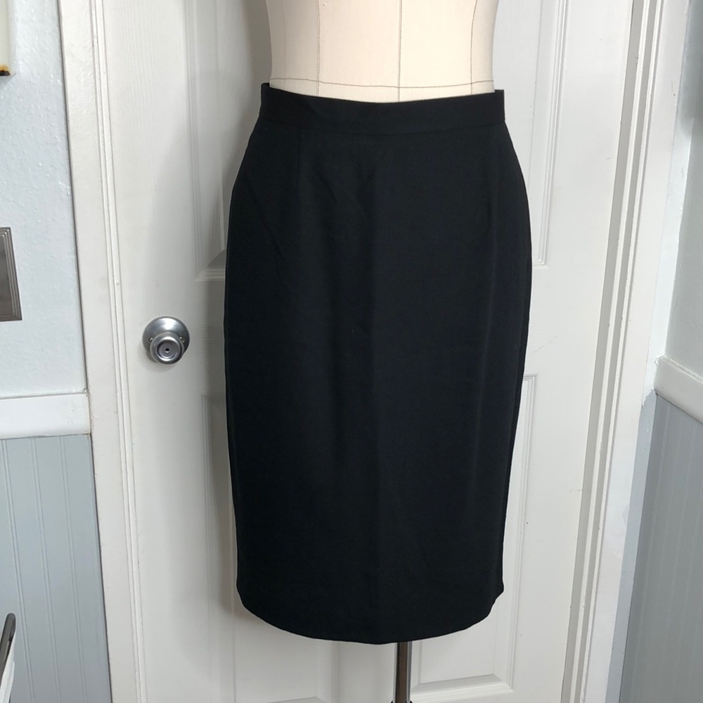 Escada Couture wool blend pencil skirt black